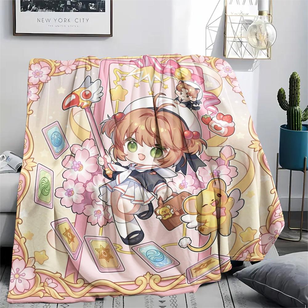 Cardcaptor Sakura Print Flannel Blanket, Ultra Soft High Quality All Seasons Warm Throw, Home Decor Cozy Blanket, Perfect Christmas Gift