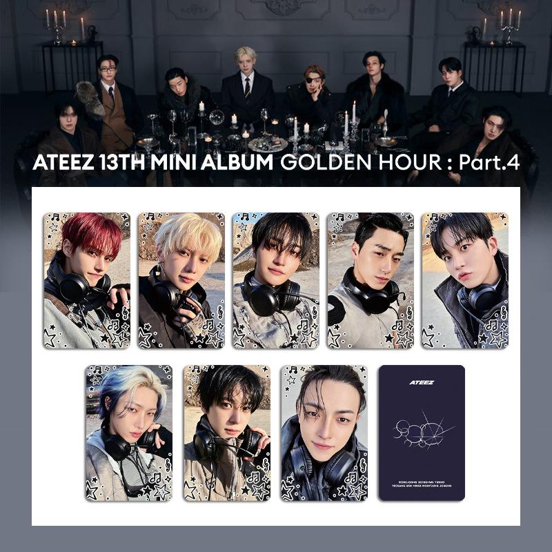 ATEEZ Mini 13th Album Card GOLDEN HOUR Part.4 Makestar HD Photo Printing Hongjoong Seonghwa San Wooyoung Fans Cosplay Postcards
