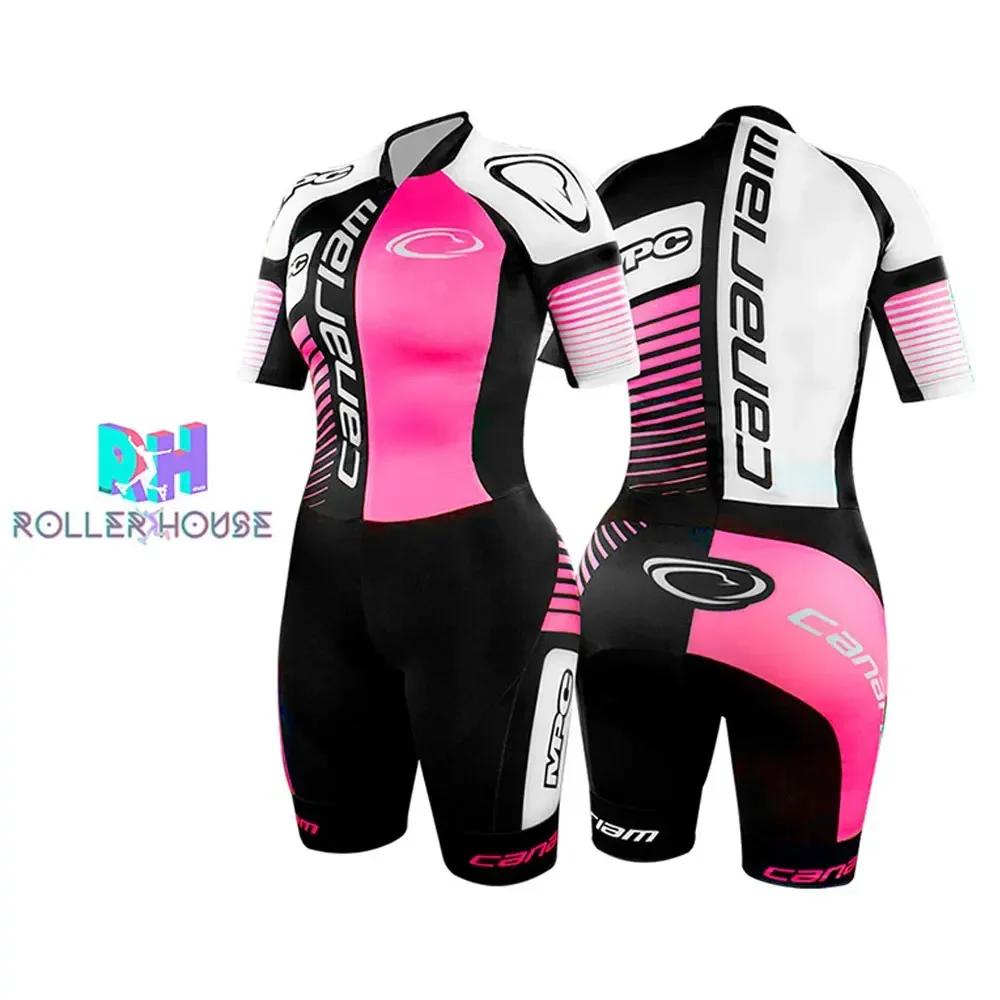 Damen Skates Anzug Herren und Kinder Pro Triathlon Lycra Speed Inline Rollschuh Skinsuit Bequem Sommer Schnelles Skaten Speed Anzug