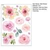 4 Sheets Flowers Wall Decals Watercolor Peony Floral Leaves Wall Stickers Peel And Stick Wall Decor for Girls Bedroom Nursery Classroom Living Room