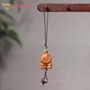 Peach Wood Coffee Bean Phone Charm - Wénwán Bear & Dog Pendants