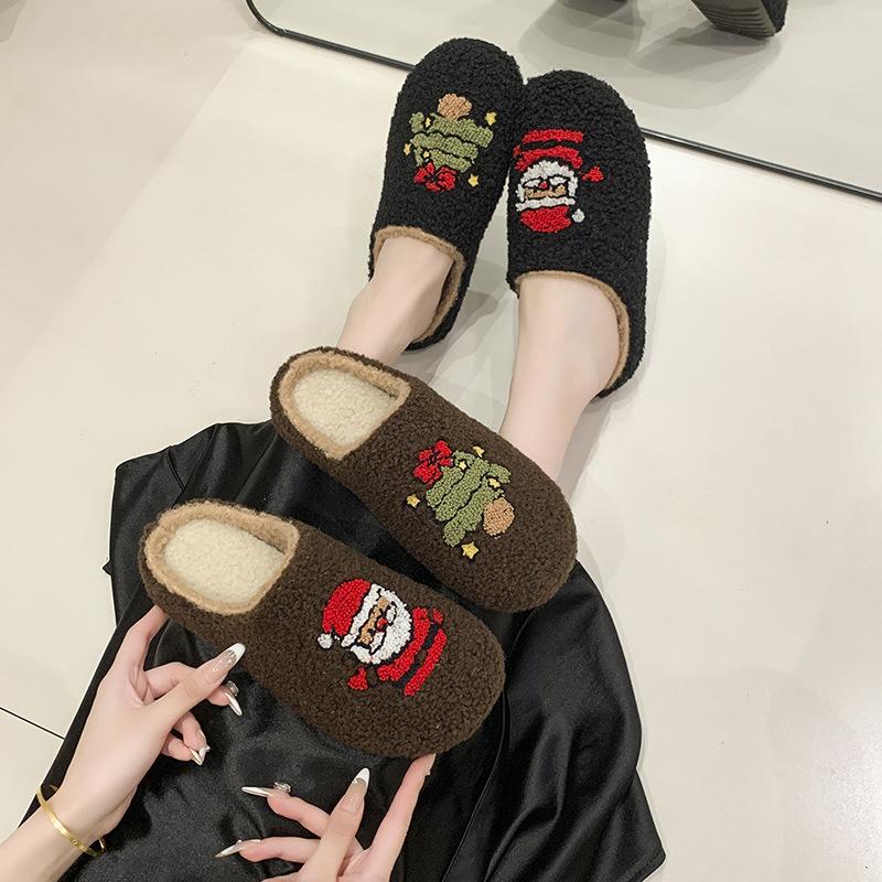 Neues bequemes Zuhause niedlicher Cartoon Grinch 2025 Winter Baumwollpantoffeln Damen Paar thermische Baumwollpantoffeln