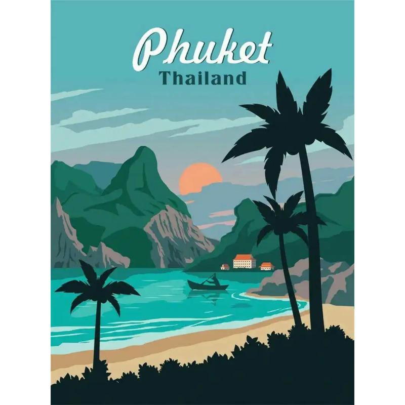Nordic Travel Poster Aesthetic Vacation Illustration Canvas Painting Wall Art Mural Pictures Home Decoration Kawaii Room Decor
