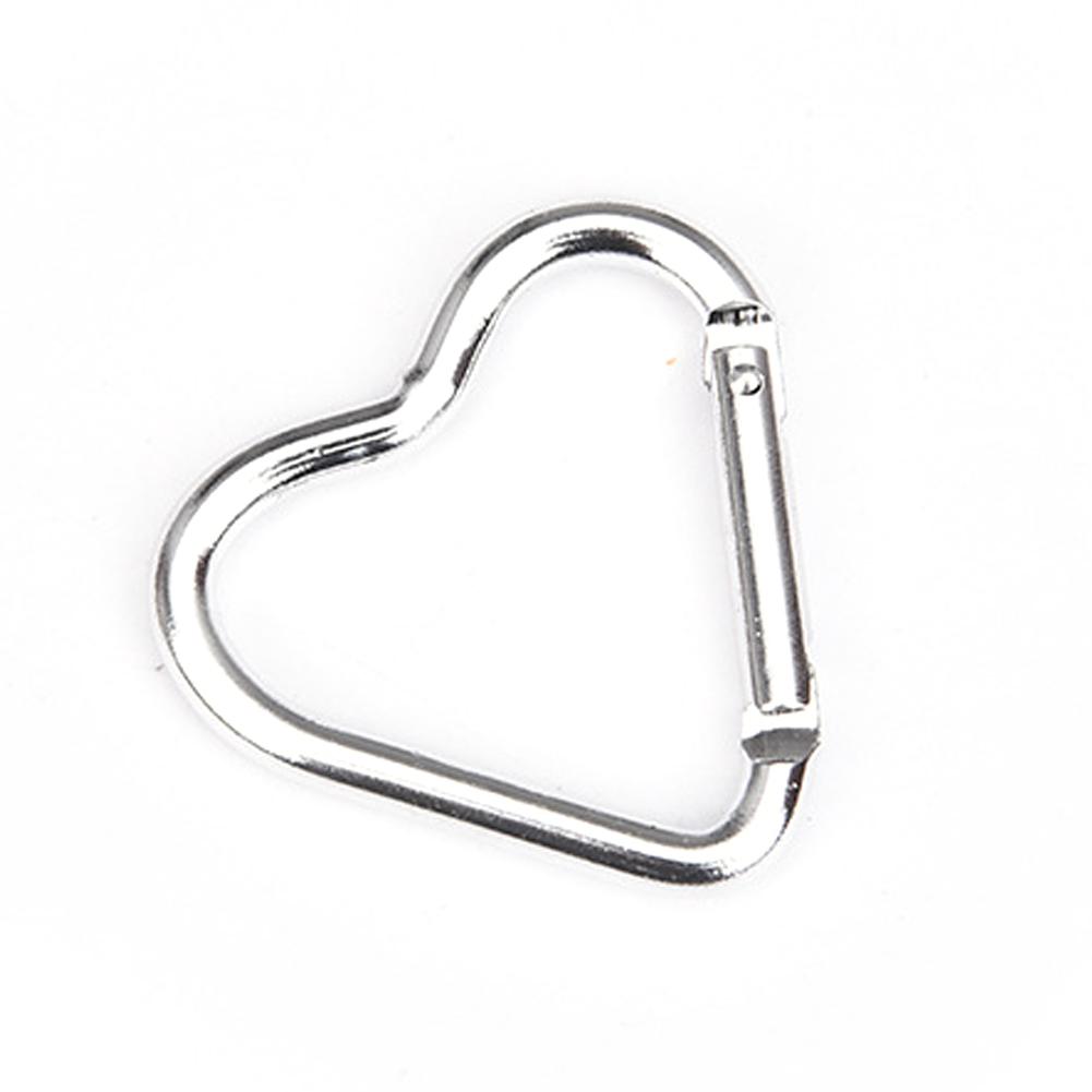 

Алюминиевый сплав Открытый в форме сердца запирающийся карабин брелок клипсы кольца скалолазные зажимы пружинный карабин прочный карабин серебряный