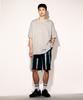 TONSIL Pigment Cutoff Short Sleeve T-Shirt Light Gray