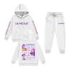 Kids' Long Sleeve Loose Pullover Letter Print Drawstring Hooded Sweatshirt Sweatpants Set