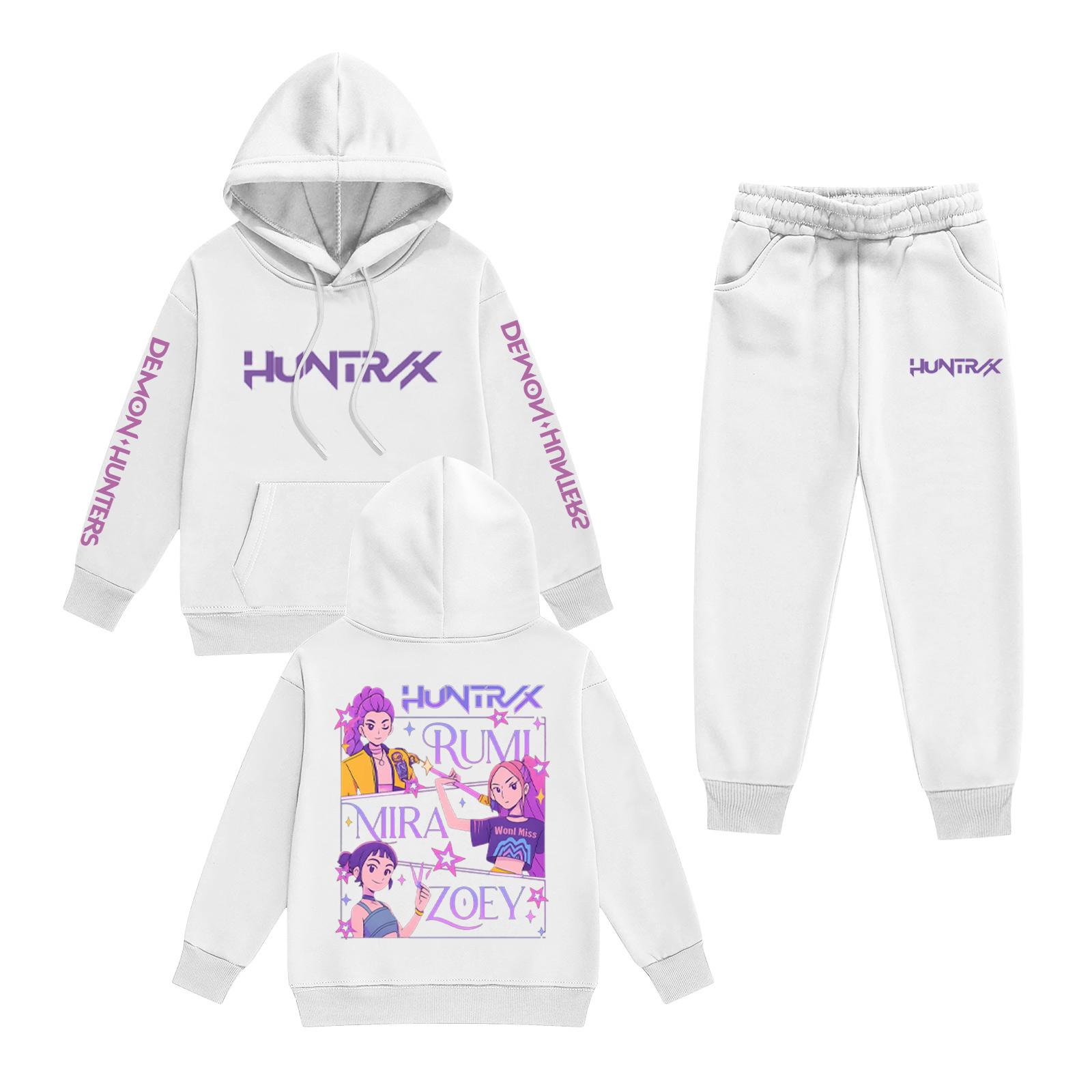 

Детский пуловер с длинным рукавом, свободного кроя, с принтом букв, со шнурком и капюшоном, комплект спортивных штанов 160 белый