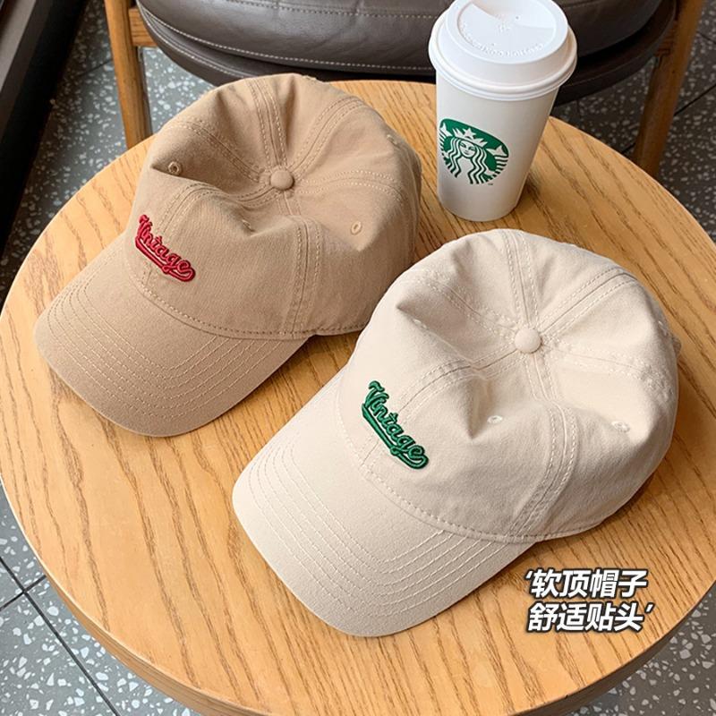 Big Brim Duck Ball Hat Women's Big Head Circumference Pink Sunscreen Sun Hat Embroidery Showing Face Small Peaked Hat Man