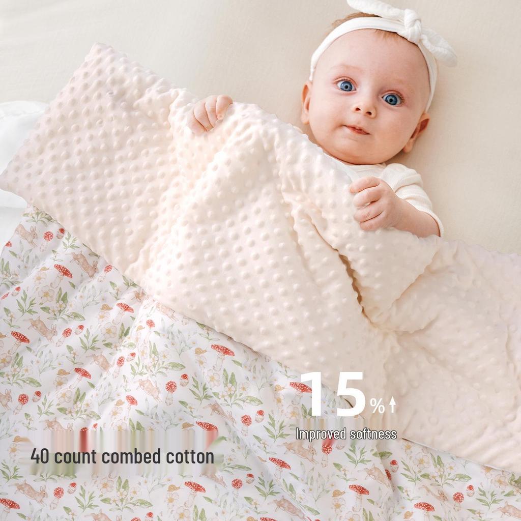 Baby A-Class Warm Ginger Fiber Blanket - Newborn Soothing Bean Velvet Quilt for Children & Kindergarten