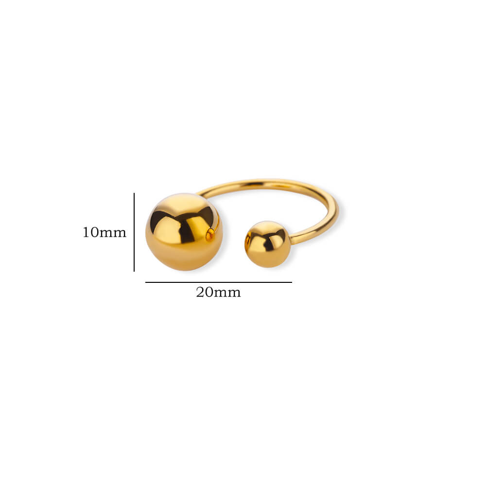 Irregular Beads Stainless Steel Rings For Women Men Open Adjustable Gold Color Chunky Ball Ring Minimalist Waterproof Jewelry