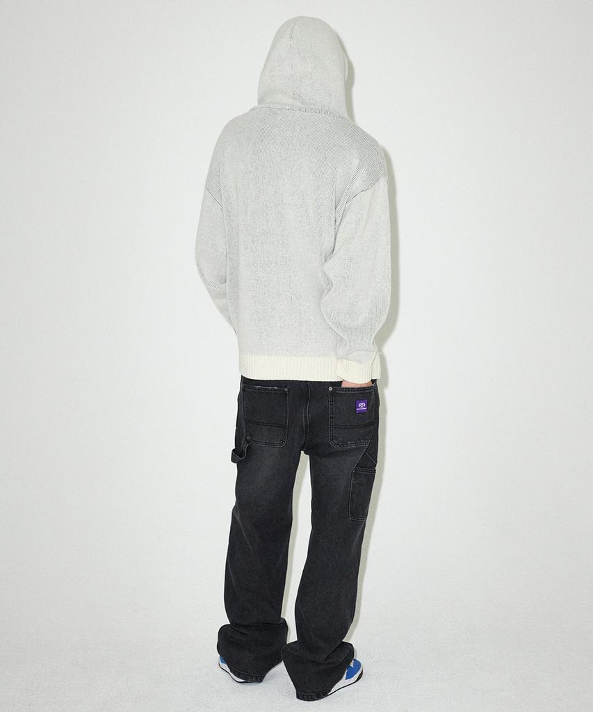 MAHAGRID Script Logo Knit Hoodie Ivory(Mg2Efmk640A)