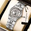 BINBOND Precise Quartz Watches For Men Week Display Auto Date Stainless Steel Luminous Waterproof Men's Watch Luxury Reloj