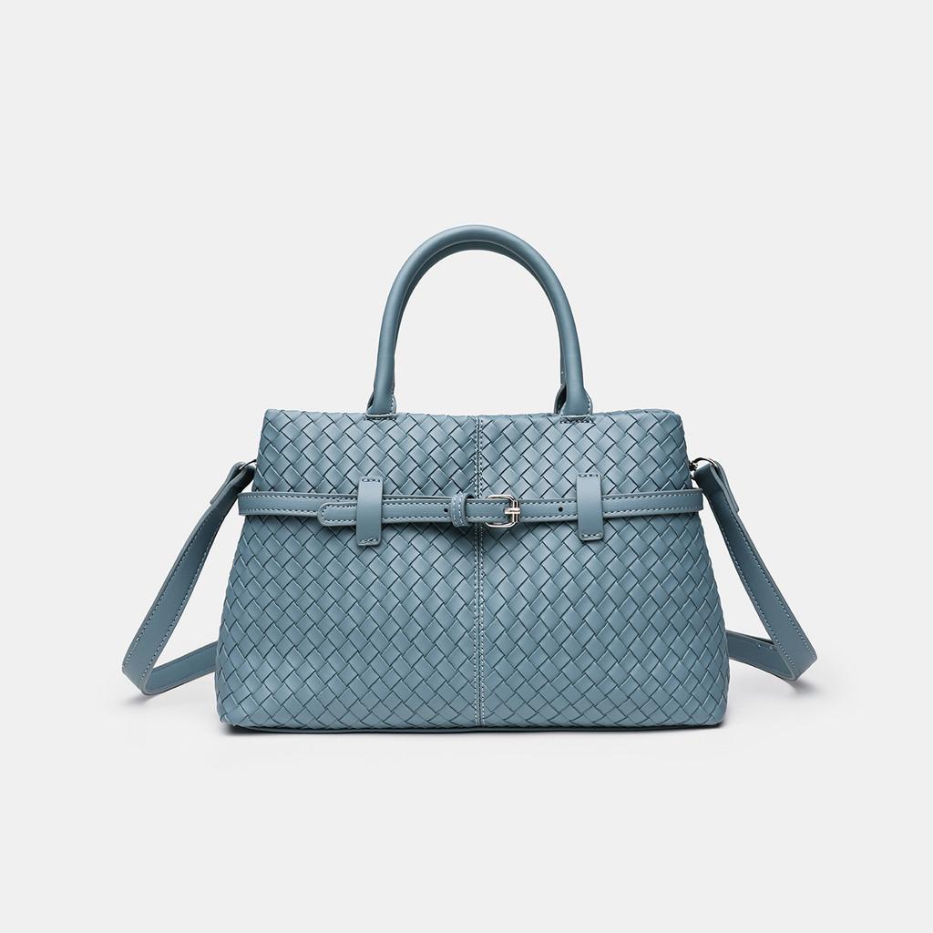 IELGY Ladies Messenger Bag Woven Pattern Simple Commuter Large Capacity Tote Bag