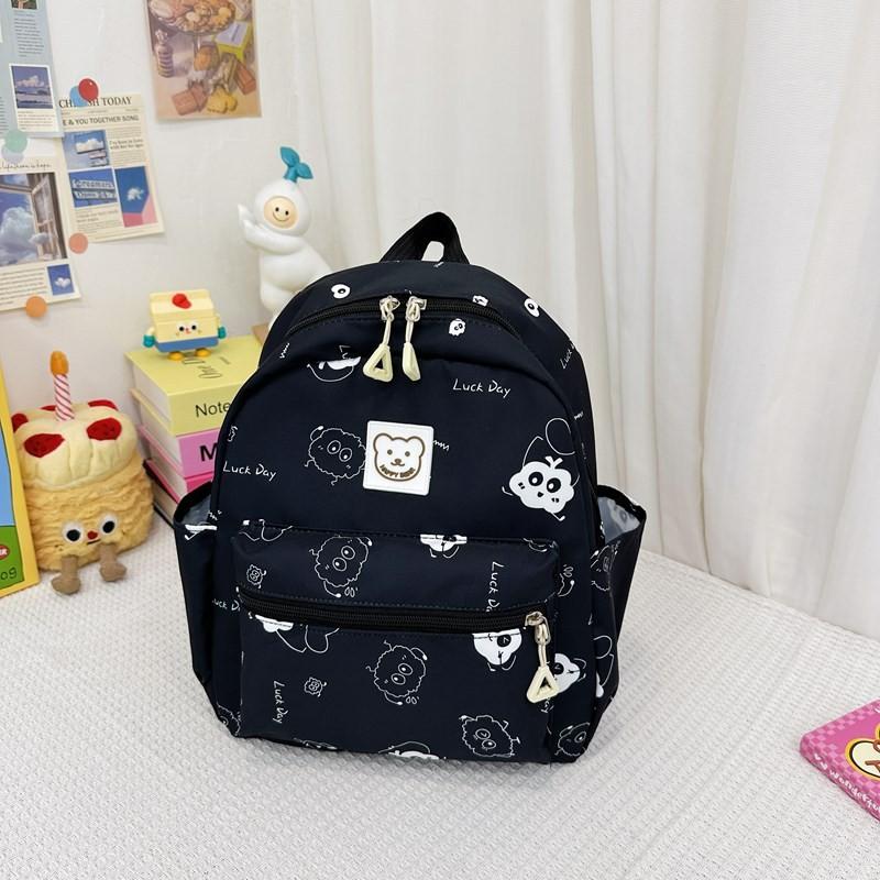 Adorable Cartoon Bear Print Backpack For Boys And Girls Breathable Nylon Material