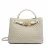 Borsa Tote Tessuta in Velluto Retro: Borsa a tracolla quadrata piccola da donna autunno/inverno