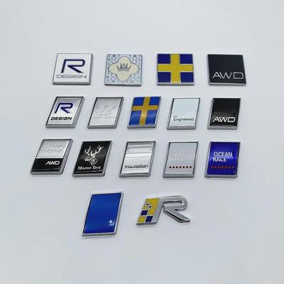 3D Metal R Tasarım AWD Moose Testi Logo Amblem Rozet Çıkartmaları Araba Sticker Vo//lvo Okyanus V40 V60 V90 XC60 XC90 XC40 S60 S90 S80 C30