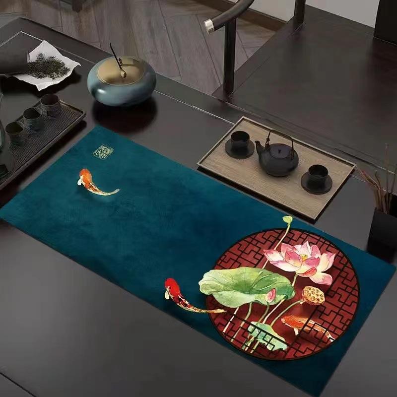 Household Teacup, Tea Table Mat, Kitchen Diatom Mud Drain Mat, New Chinese Long Coffee Table, Thermal Insulation and Absorbent Tablecloth, Spot