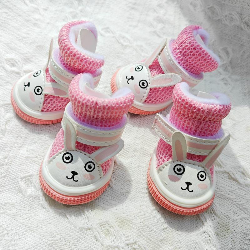 

Летние кроссовки для собак для маленьких щенков, животных, милого кролика, дышащие сандалии для домашних животных, обувь, обувь, аксессуары, ботинки для чихуахуа, йорков 1 розовый