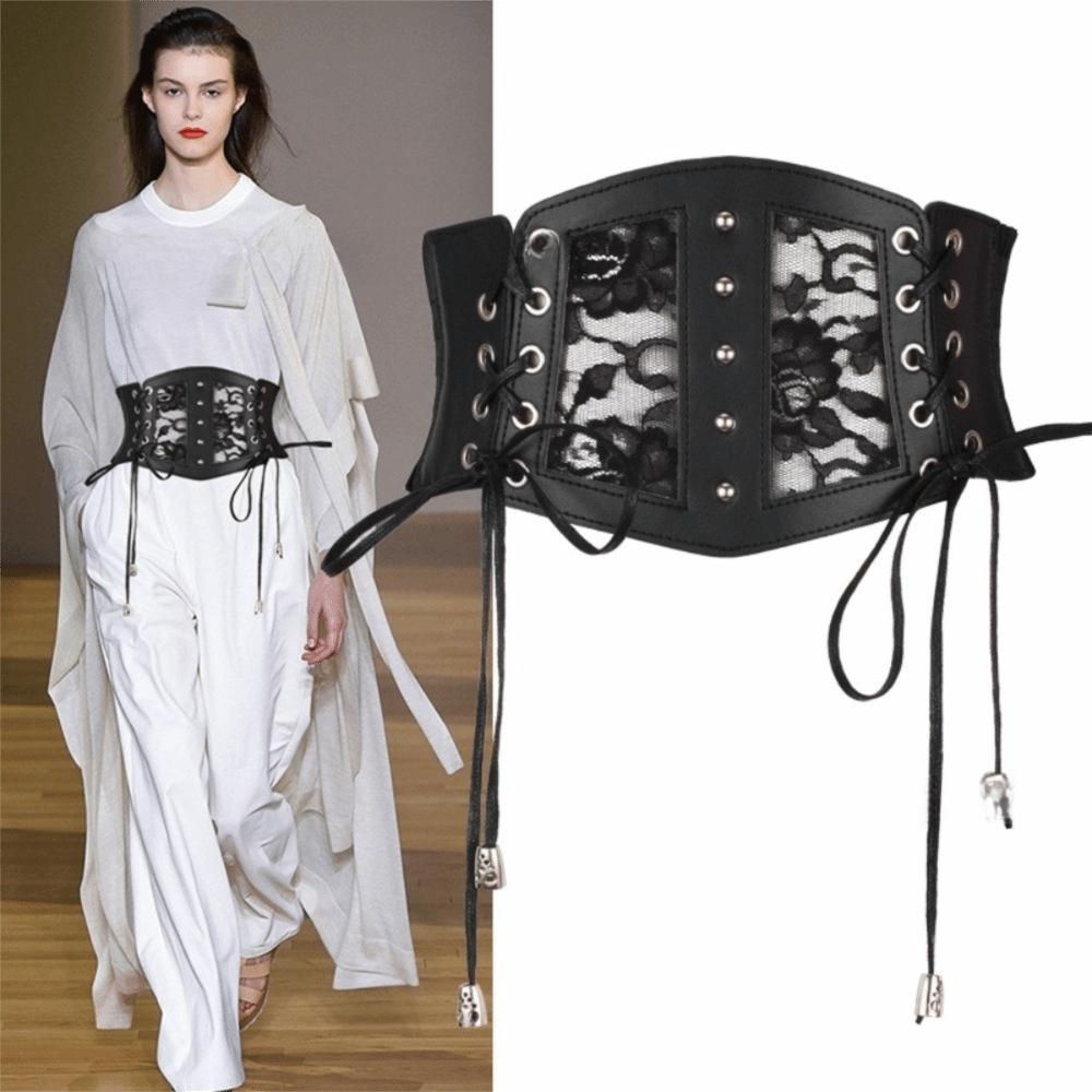 Retro Style Lace Belts Tie Rope Corset Belts Punk Fashion Girdle Belts  Women