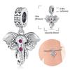 Copperbig Lucky Elephant Charms Colored Zircon Beads Fit Original Diy Bracelet Dangle For Women Fine Jewelry Gifts Making