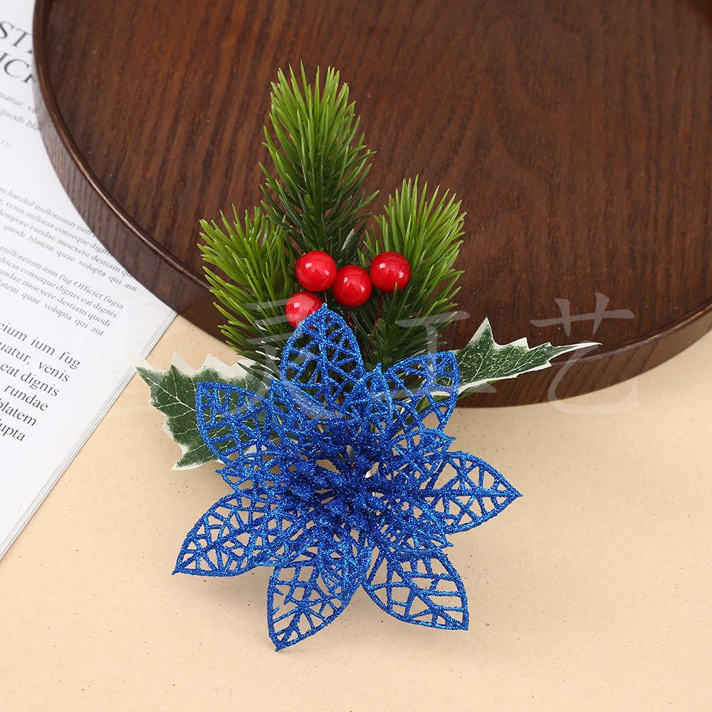 Christmas Flowers, Christmas Celebration Decorations, Scallion Powder with Hollow Flowers, Christmas Tree Decorations, Pendants, Ornaments, Handicraft
