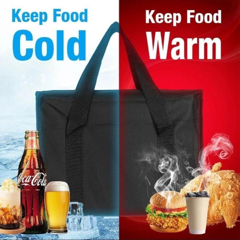 Grand Sac Isotherme Anti-fuite pour Livraison de Nourriture Sac Glacière Thermique Portable Réutilisable pour Restauration à Emporter Épicerie Pique-nique Voyages