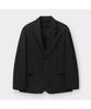 Customellow Black Loose Fit Pleats Setup Jacket C9Jam26422Bkx