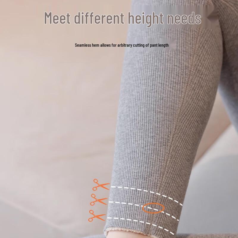 LANGSHA Women's Ribbed Fleece-Lined Thermal Leggings