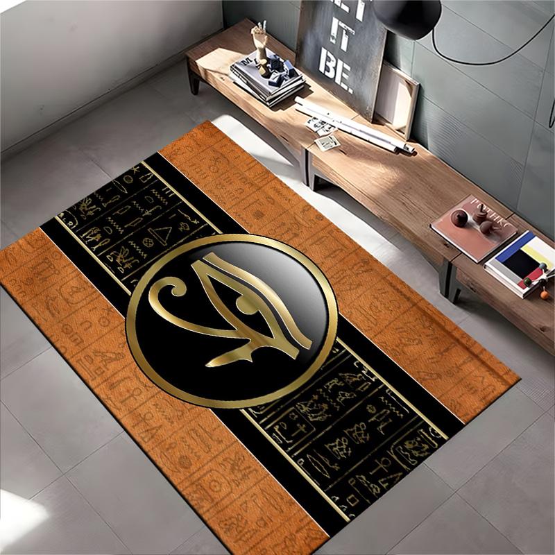 Eye of Horus Ancient Egyptian Design Rug Non-slip rug suitable for living room and bedroom sofas.