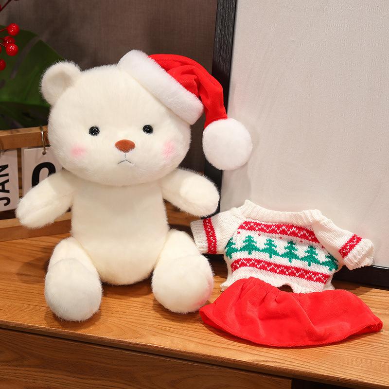 Cute Christmas Teddy Bear Doll Movable Joint Bear Plush Toy Doll Christmas Gift For Girlfriend