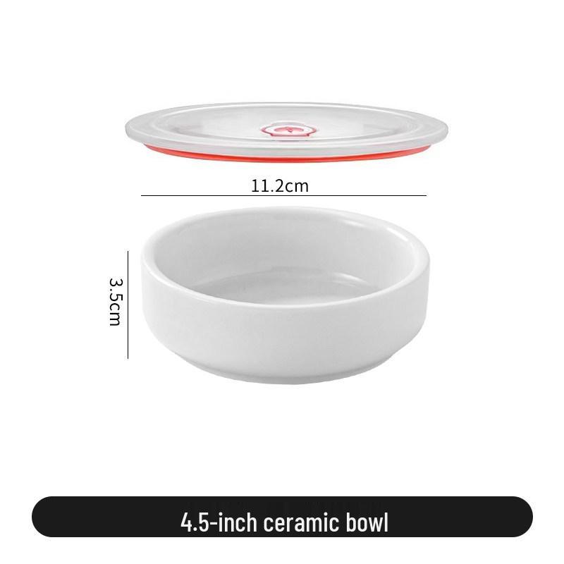 Керамическая миска в корейском стиле с крышкой для паровых яиц, риса и овощей