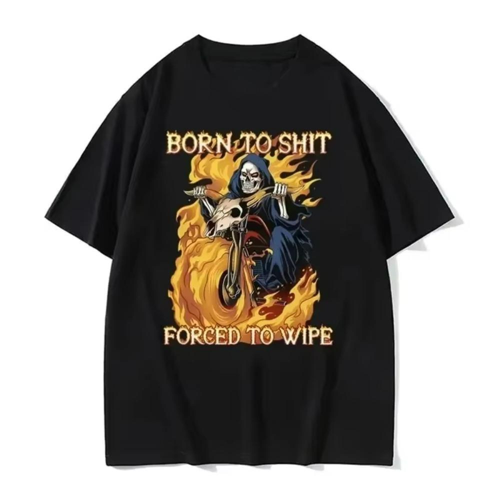 Autism Funny Skull T-shirt for Women, Autism Edge Skull Fans, Casual Round Neck Short Sleeve Large Casual Top