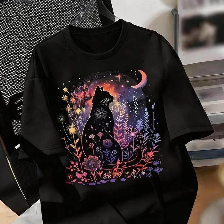 Russia Streetwear Unisex T Shirt Cute Lazy Cat Hip Hop Bear Rabbit Graffiti Multiple Cartoon Design Printed Cotton Graphic Tee