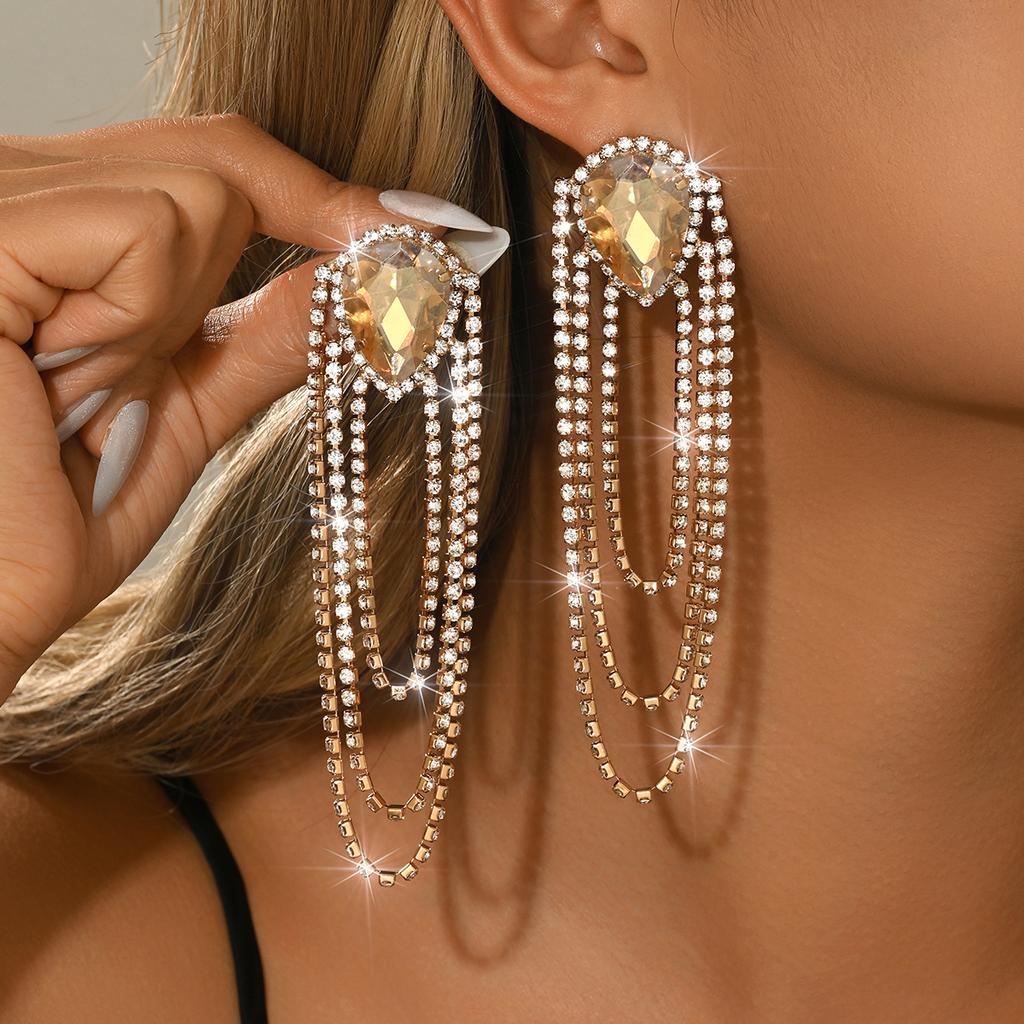 French style romantic high-quality temperament atmospheric U-shaped hollow water droplet earrings ear accessories