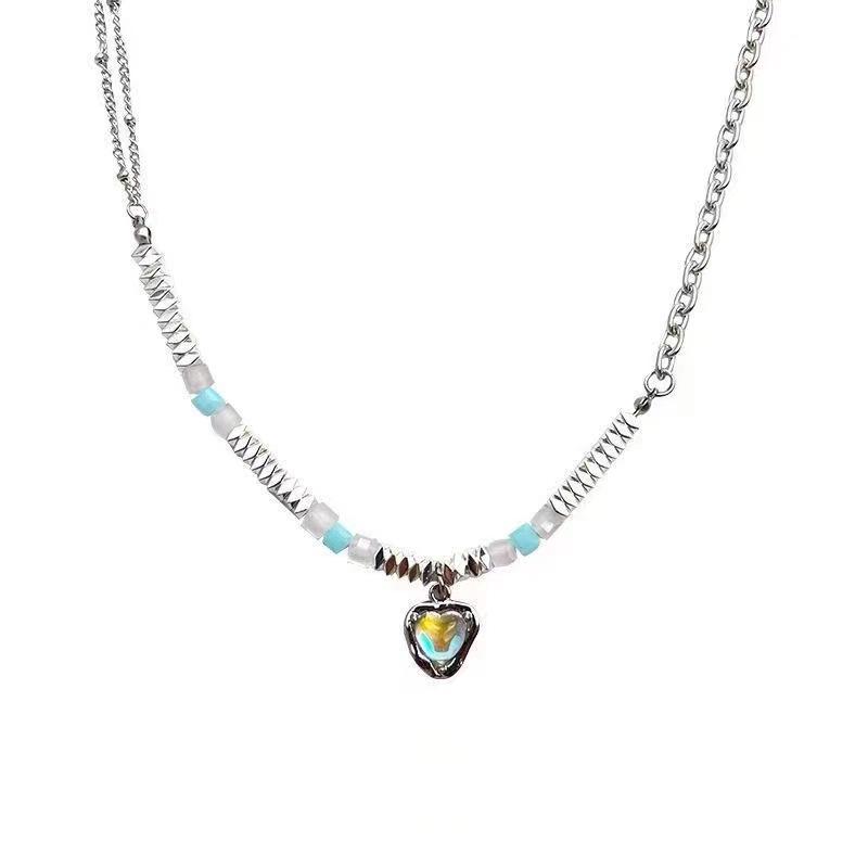 

New Moonlight Love Broken Silver Collarbone Chain Women s Summer Sense Accessories Sweet Cool Spice Girl Necklace Accessories