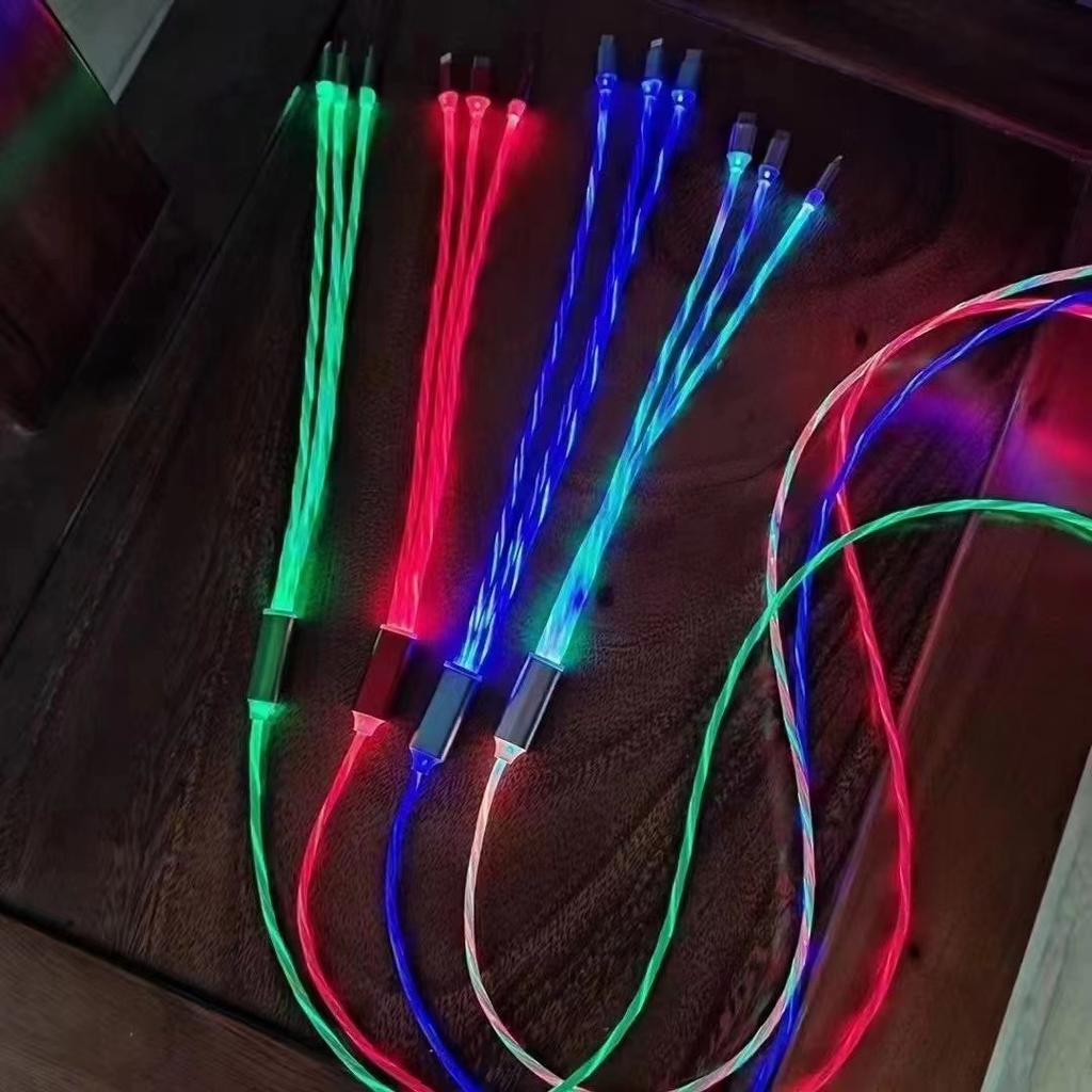 Luminous data cable for mobile phone fast charging, suitable for Apple, Huawei, Xiaomi phones and car use