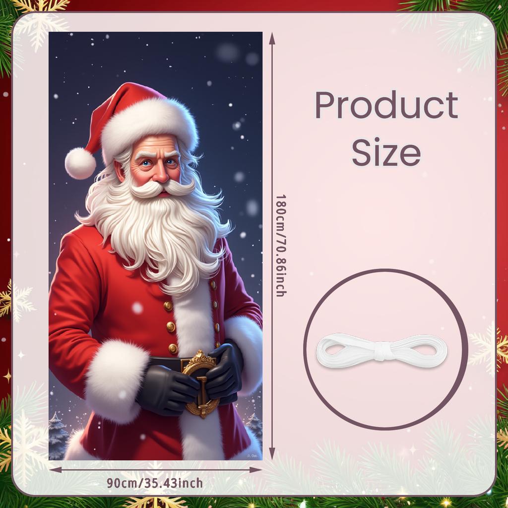 Holiday Decoration Gift Boxes Seasonal Banner Christmas Banner Cheerful Expression Santa Claus Banner For Family Gathering