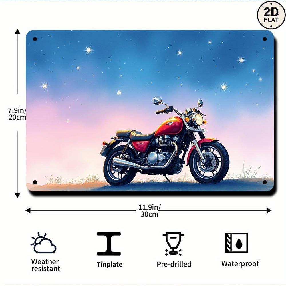 Vintage Motorcycle Metal Tin Sign Retro Biker Garage Wall Decor Industrial Style Art