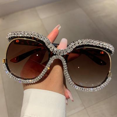 Vintage Fashion Oversized Owl Diamond Rainbow Frame Fashion Retro Round Women Glasses Vintage Oversized Colourful Frame Clear Eyeglasses