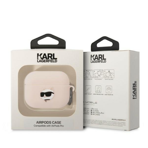 Etui do AirPods Pro Karl Lagerfeld Choupette Head 3D Różowe