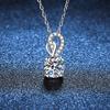 Womens Clavicle Necklace Platinum Plated D Color Moissanite 1 Carat Elegant Fashion Jewelry