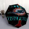 Printed Miami Dolphins logo Folding Umbrella,Outdoor,Leisure,And Travel Umbrella,Durable Umbrella Fabric,Birthday And Holiday Gift