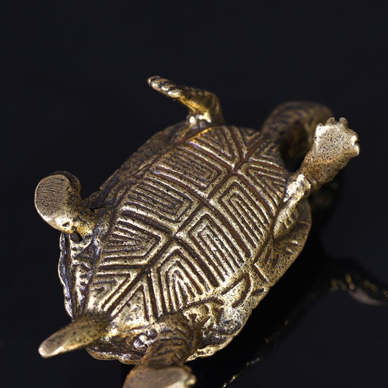 Handcrafted Longevity Turtle Ornament - Solid Old-Fashioned Tea Pet Gift for the Home