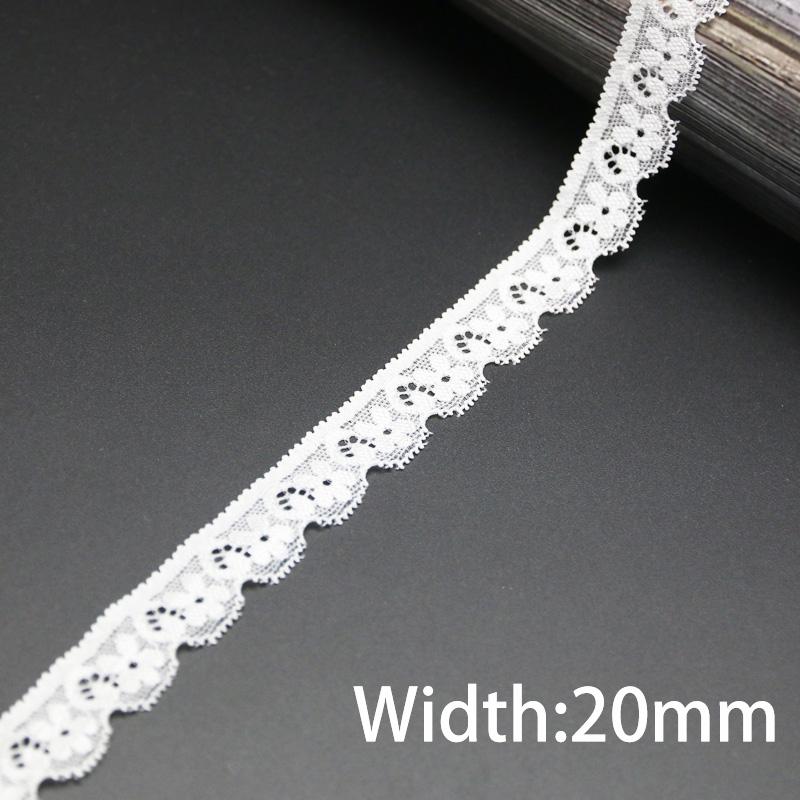 (5 Meters/lot) White Elastic Lace Fabric Underwear Stretch Laces Trim DIY Crafts Sewing