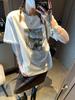 Mochie Spring Lace Patchwork Two-Piece Look Round Neck Printed Loose Slimming Long Sleeve T-Shirt