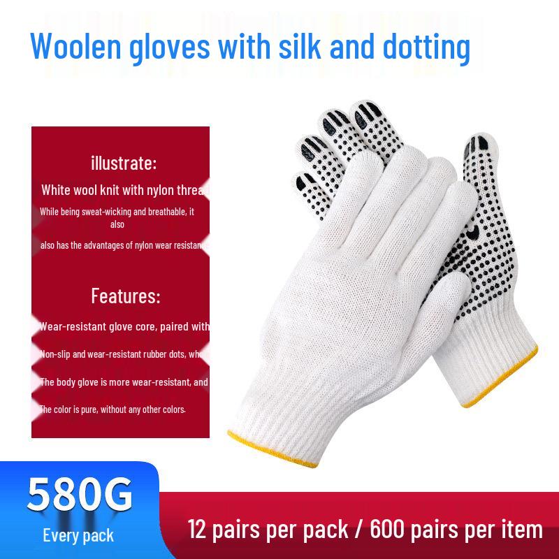 Thickened Non-Slip Dot Plastic Gloves for Construction and Handling - Wear-Resistant