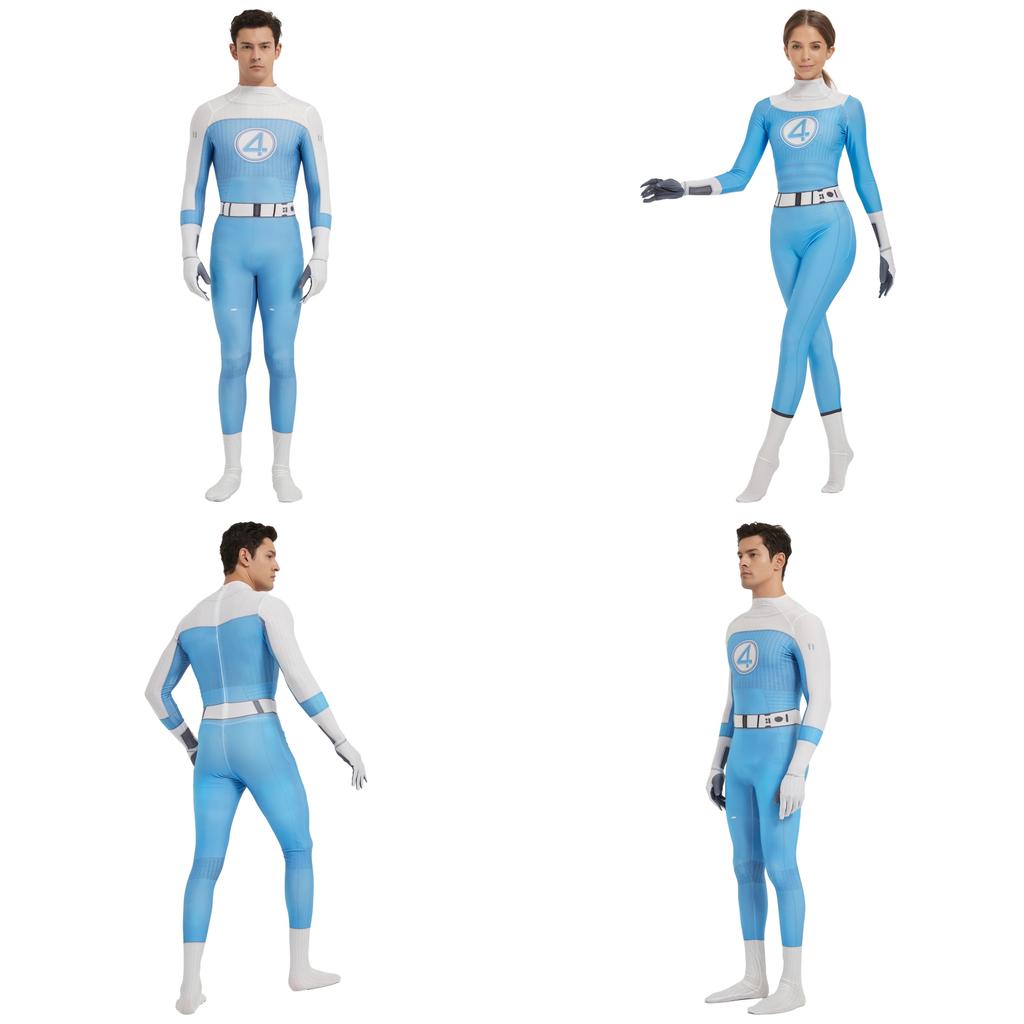 The Fantastic Four Cosplay Jumpsuit With Spandex For Game Anime Role Play