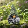 Miniature Landscaping Pieces Colorful Hat Gnome Resin Statue, Faceless Dwarf Figurine with Wrinkled Hat, Christmas Gifts Waterproof Garden Ornament,