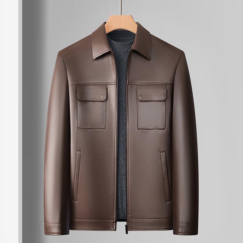 Men's Business Casual Faux Leather Jacket FMDH9258