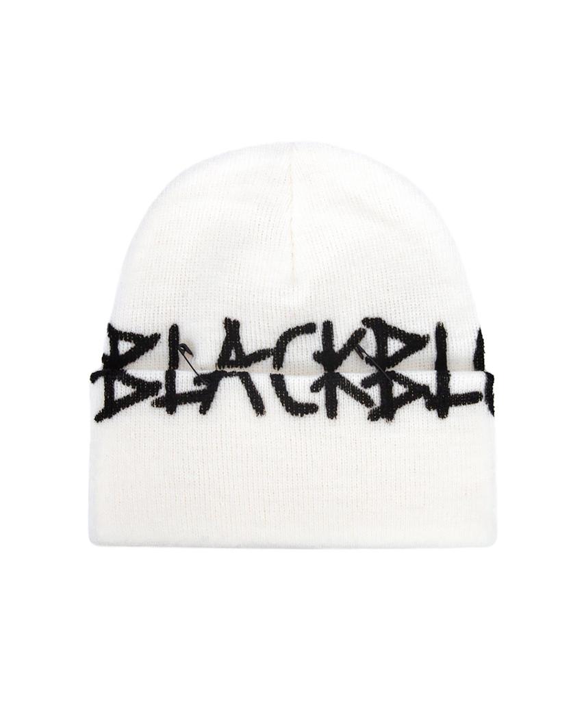 BLACKBLOND Bibbidi Graffiti Logo Patch Beanie (White)